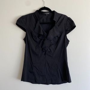 Express Women's Cap Sleeve Ruffled Dress Blouse